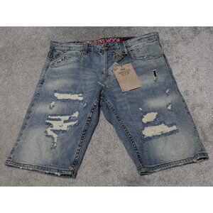 Smugglers Moon Ripped Denim Shorts Men's Size 34 Blue Distressed Outdoor